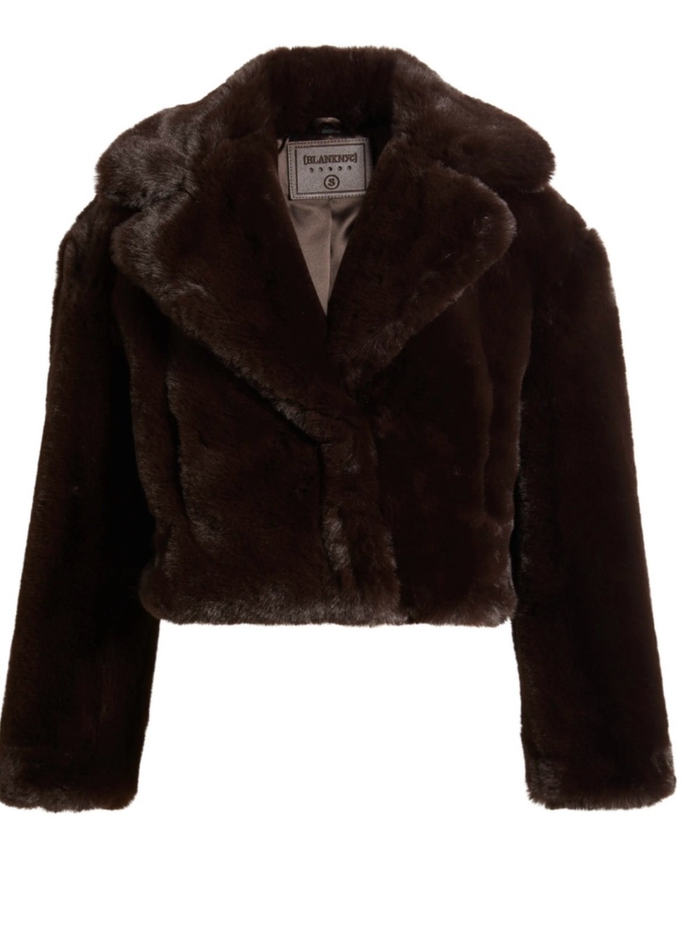 BLANKNYC Americano Faux Fur Cropped Jacket — XS